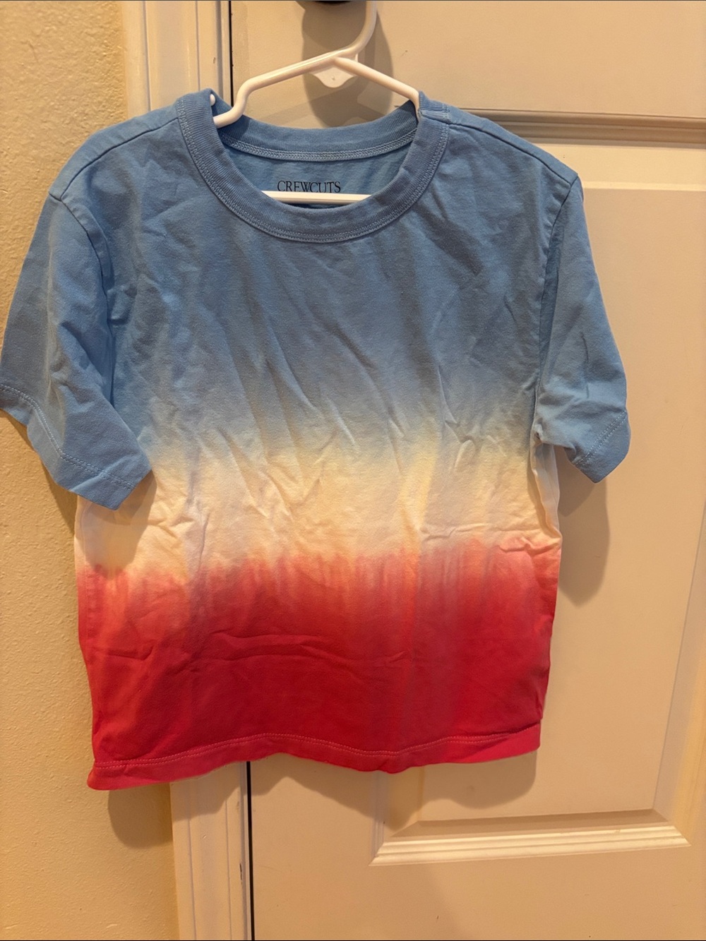 Crewcuts 6-7 Red White & Blue Dip-Dye Short Sleeve Tee
